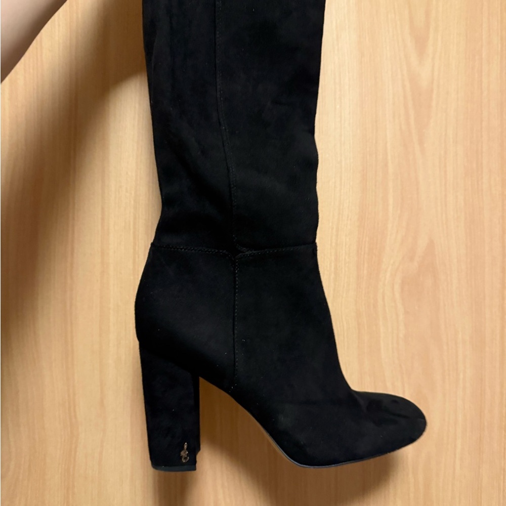 Sam Edelman Black Suede Knee-High Boots